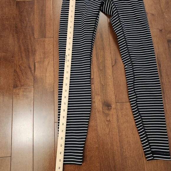 Lululemon women's black and white striped leggings in size 6 - Picture 6 of 7